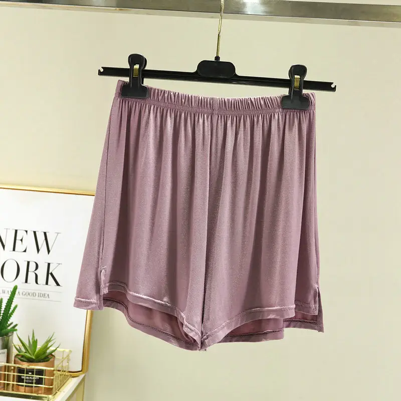 Women's White Irregular Modal Shorts Plus Size Sleep Wear - Image 10