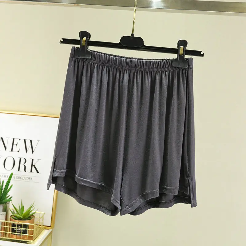Women's White Irregular Modal Shorts Plus Size Sleep Wear - Image 11