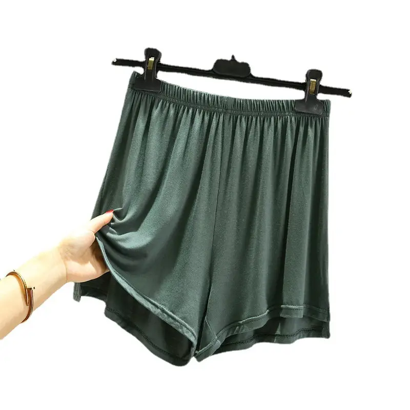 Women's White Irregular Modal Shorts Plus Size Sleep Wear - Image 12