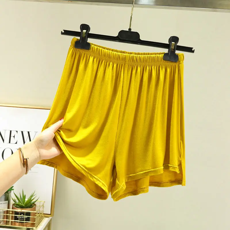 Women's White Irregular Modal Shorts Plus Size Sleep Wear - Image 3