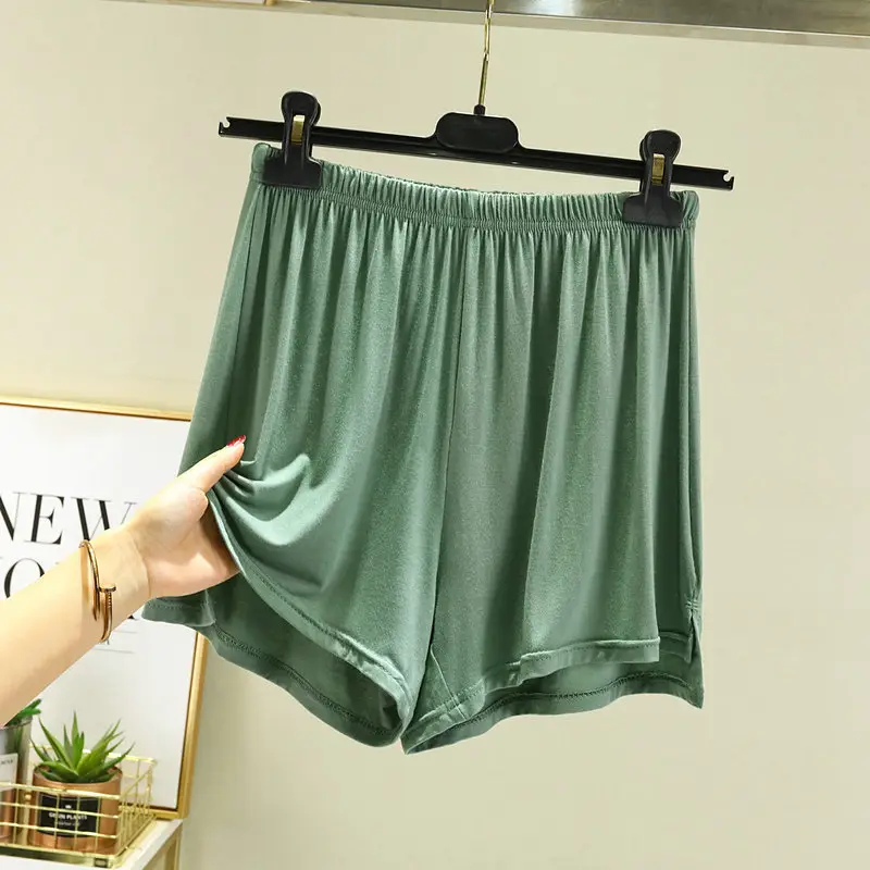 Women's White Irregular Modal Shorts Plus Size Sleep Wear - Image 5