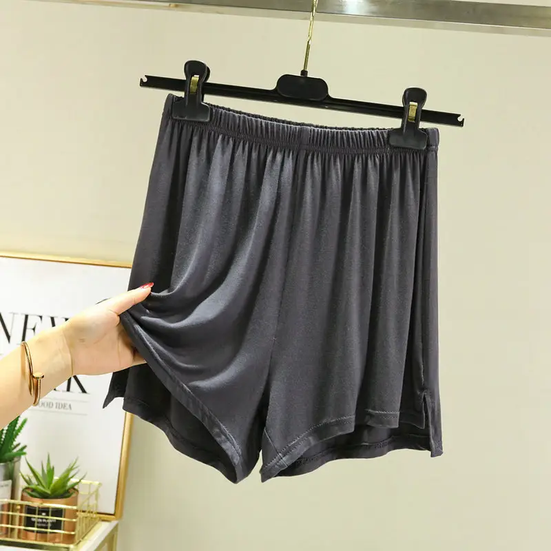 Women's White Irregular Modal Shorts Plus Size Sleep Wear - Image 7