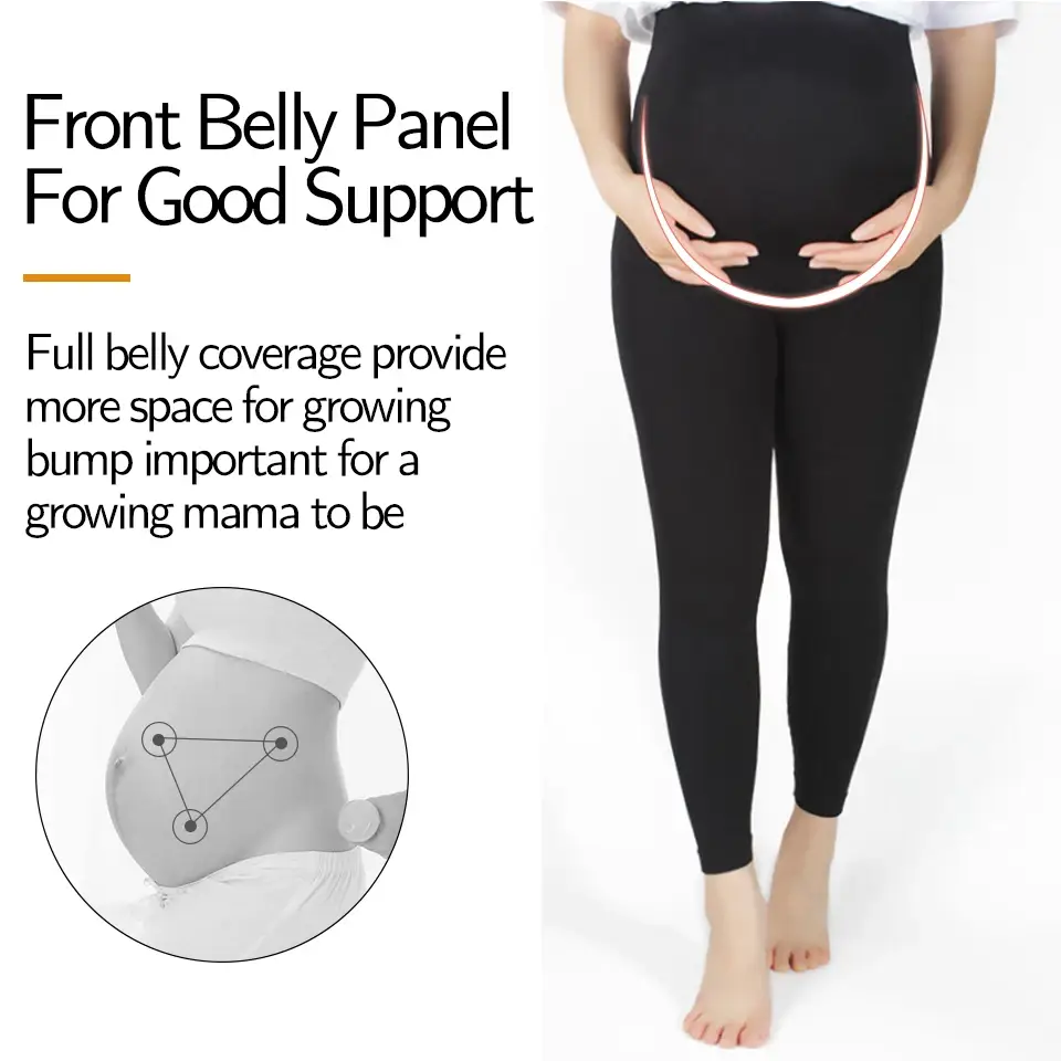 Pregnant Women Seamless Black Leggings Maternity Set — feature 7