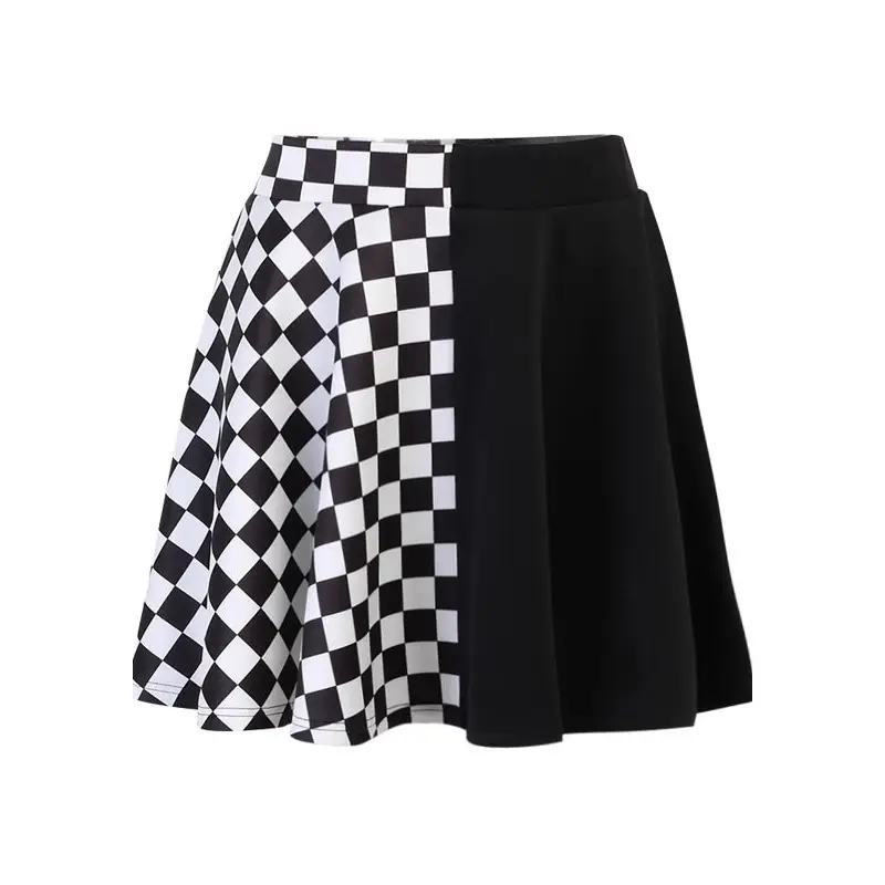 Cross-Border Black Checkered Skirt High Waist 2022 - Image 4