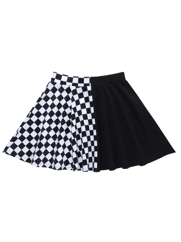 Cross-Border Black Checkered Skirt High Waist 2022 — feature 10
