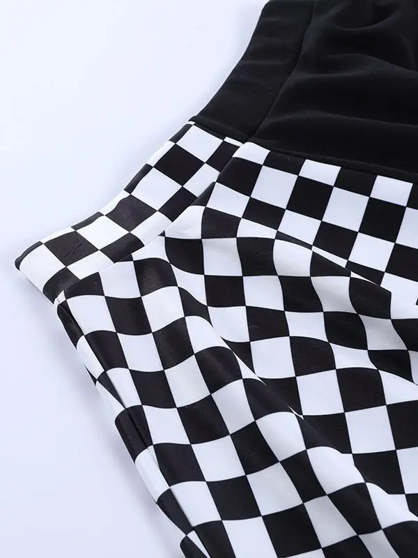 Cross-Border Black Checkered Skirt High Waist 2022 — feature 11
