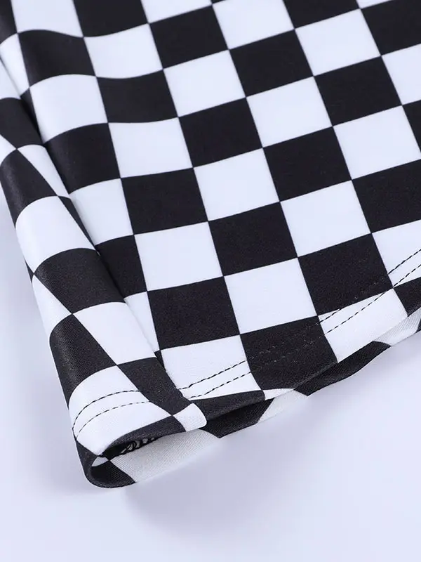 Cross-Border Black Checkered Skirt High Waist 2022 — feature 12