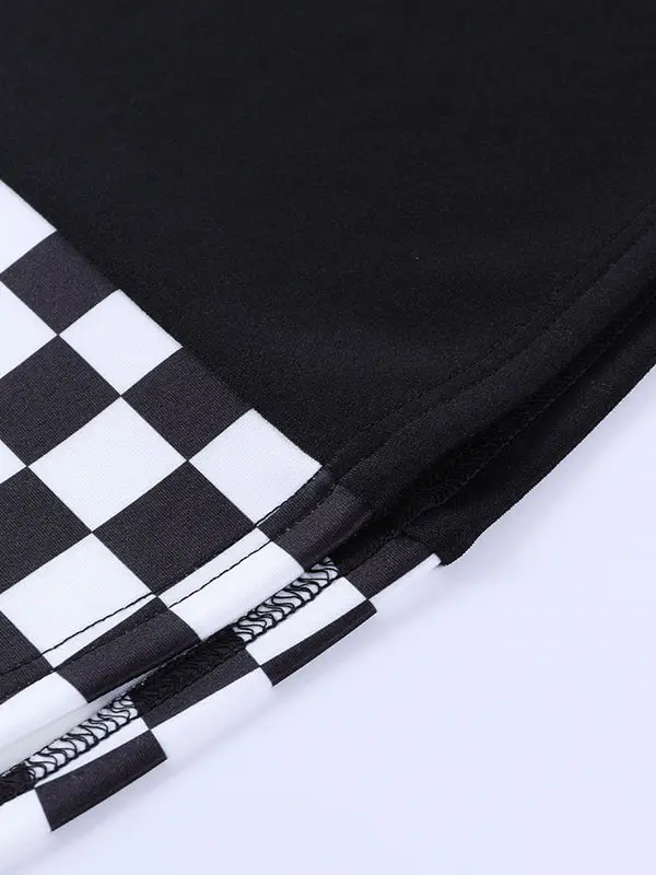 Cross-Border Black Checkered Skirt High Waist 2022 — feature 13