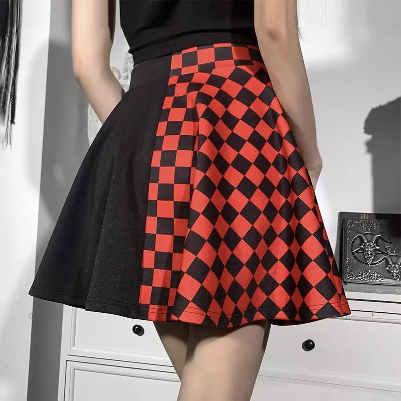 Cross-Border Black Checkered Skirt High Waist 2022 — feature 17