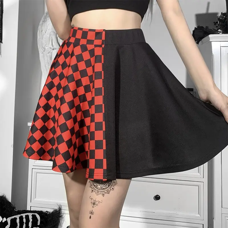 Cross-Border Black Checkered Skirt High Waist 2022 — feature 18