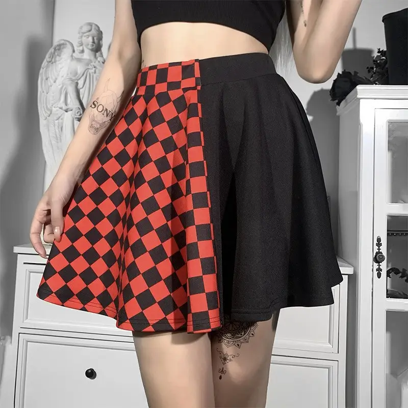 Cross-Border Black Checkered Skirt High Waist 2022 — feature 20
