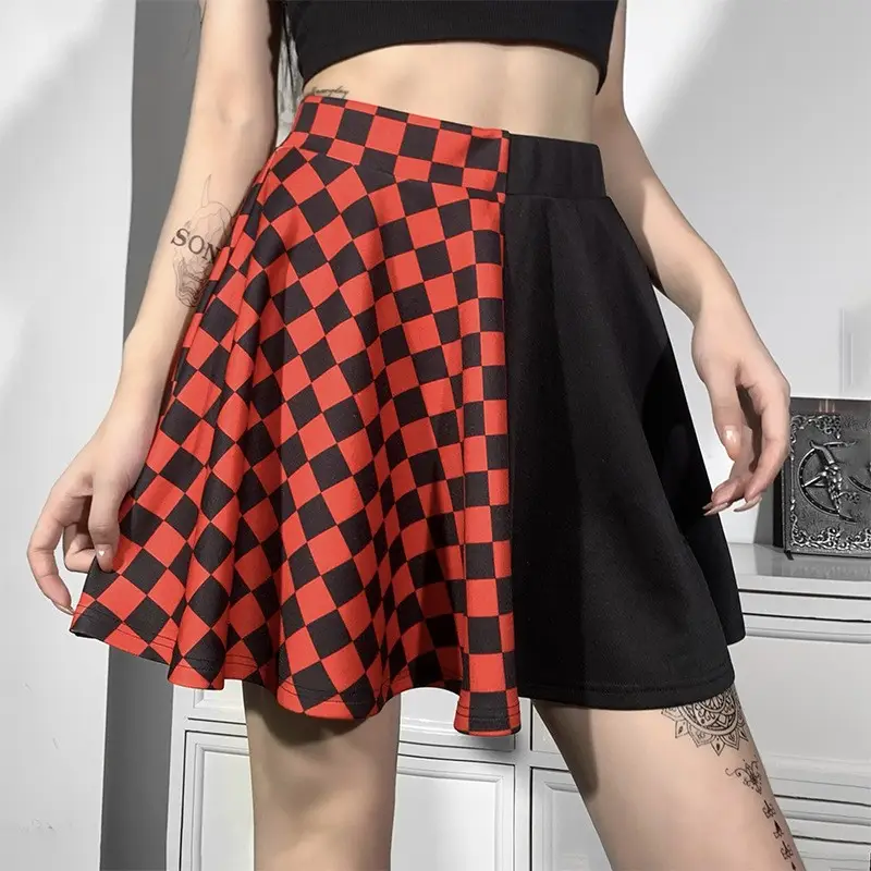 Cross-Border Black Checkered Skirt High Waist 2022 — feature 21