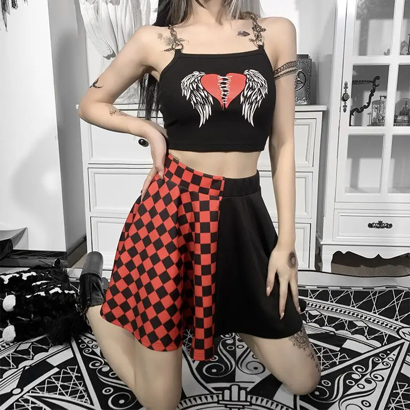 Cross-Border Black Checkered Skirt High Waist 2022 — feature 23
