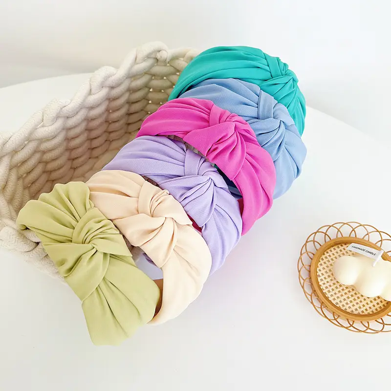 Turquoise Knotted Wide Bristle Headband for Go To Work - Image 4
