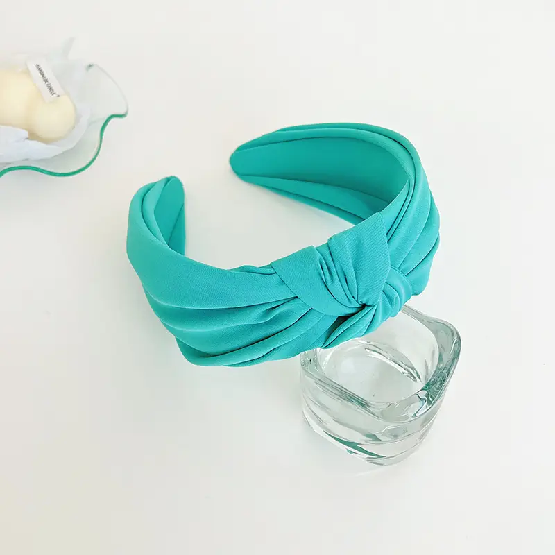 Turquoise Knotted Wide Bristle Headband for Go To Work - Image 2