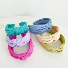 Turquoise Knotted Wide Bristle Headband for Go To Work — feature 8