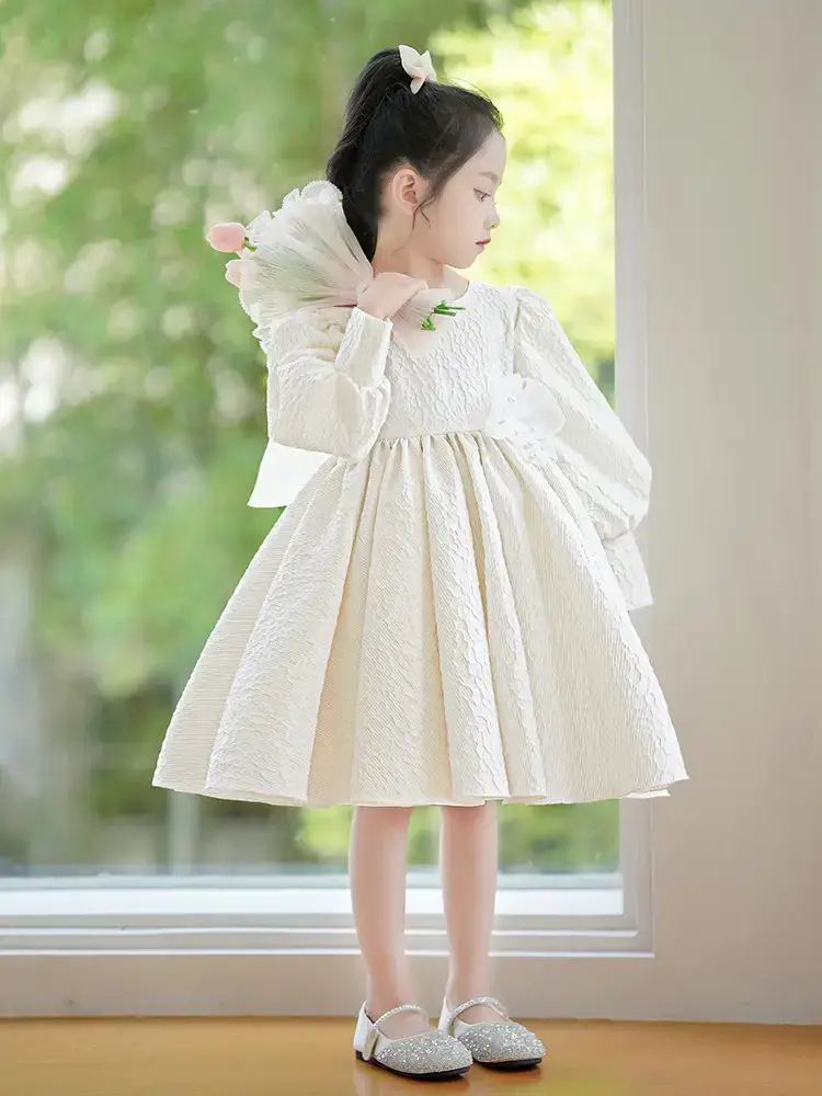 Girls Princess Dress White 2025 Spring Summer Party Wear - Image 3