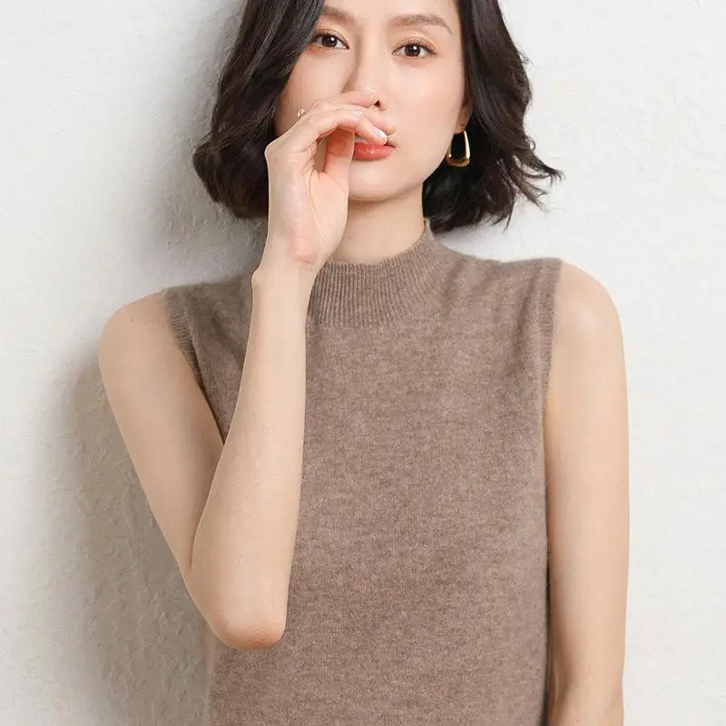 Women's Orange Sleeveless Knit Pullover Top - Image 8