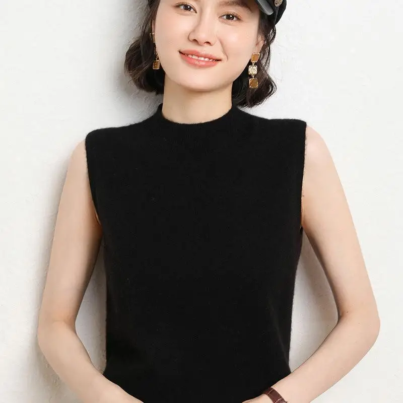 Women's Orange Sleeveless Knit Pullover Top - Image 11