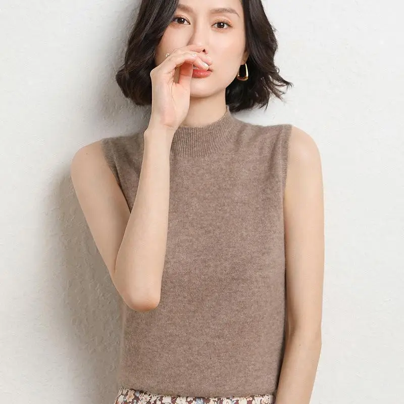 Women's Orange Sleeveless Knit Pullover Top - Image 6