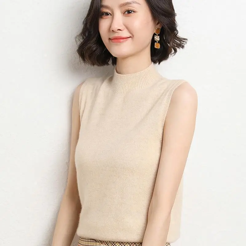 Women's Orange Sleeveless Knit Pullover Top - Image 7