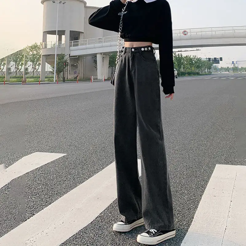 Women Wide Leg Jeans Spring 2022 Loose Slim Fit - Image 4