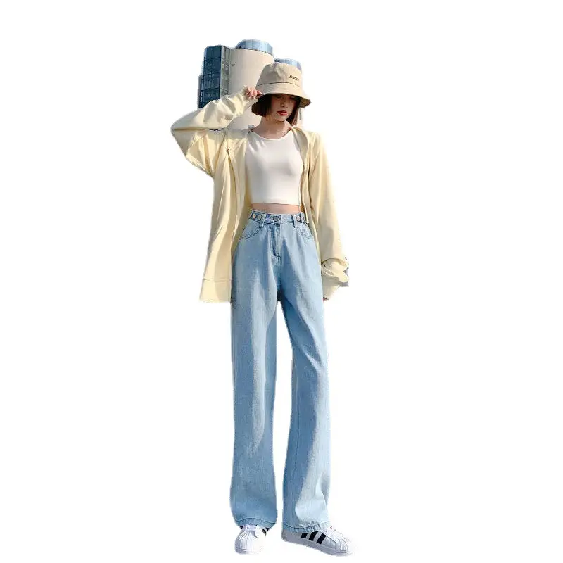 Women Wide Leg Jeans Spring 2022 Loose Slim Fit - Image 7