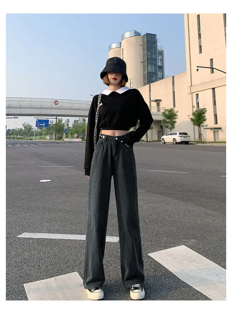 Women Wide Leg Jeans Spring 2022 Loose Slim Fit — feature 16