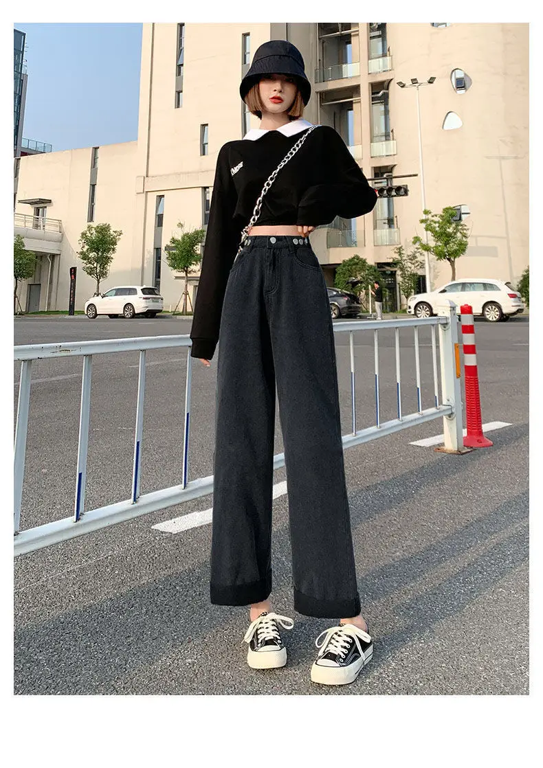 Women Wide Leg Jeans Spring 2022 Loose Slim Fit — feature 21