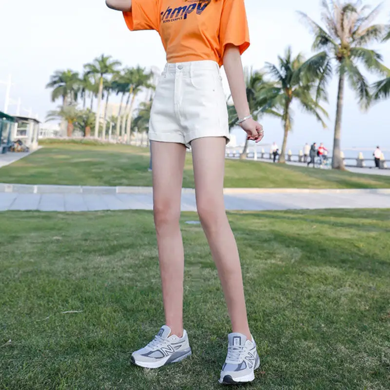 Black Denim Wide Leg High Waist Shorts 2022 - Image 8