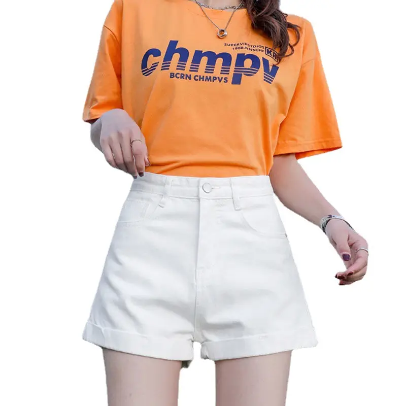 Black Denim Wide Leg High Waist Shorts 2022 - Image 9