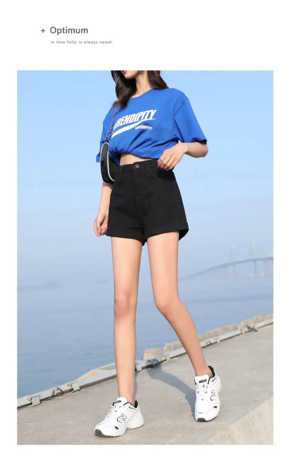 Black Denim Wide Leg High Waist Shorts 2022 — feature 9