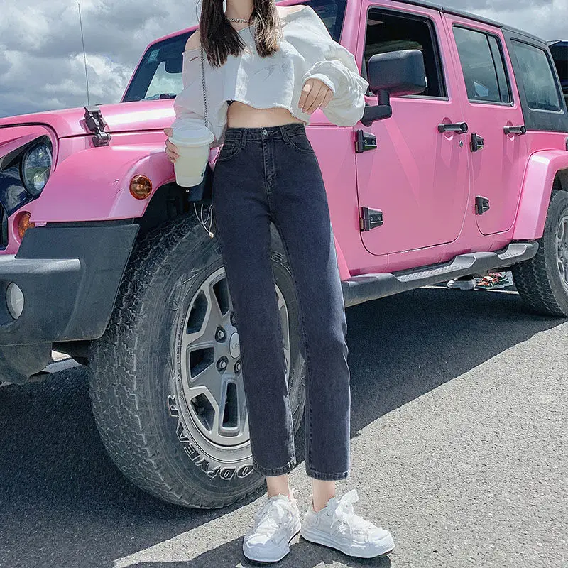 Korean Straight Jeans Women Spring 2022 Loose Slim Stretch — feature 15