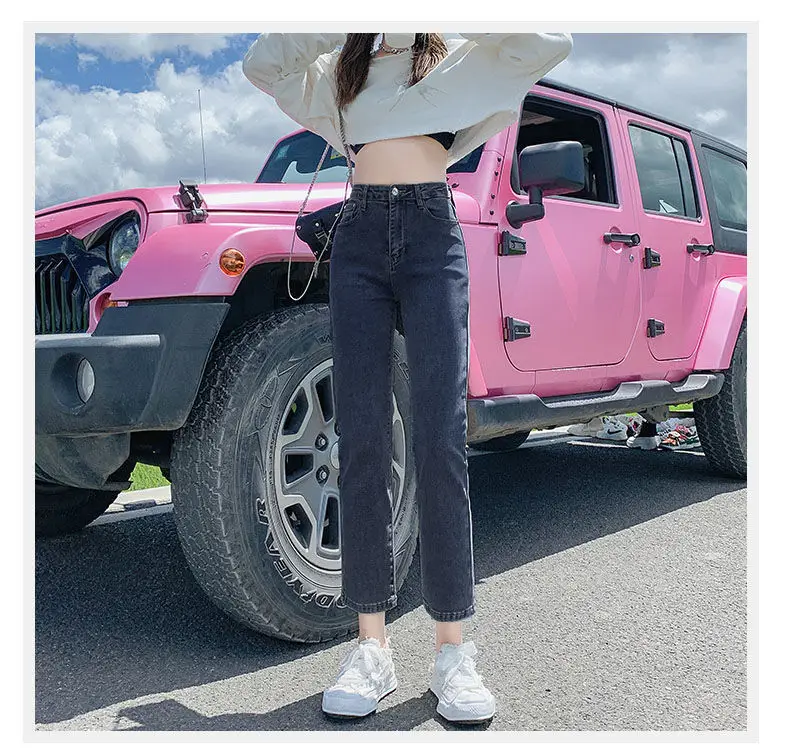 Korean Straight Jeans Women Spring 2022 Loose Slim Stretch — feature 2