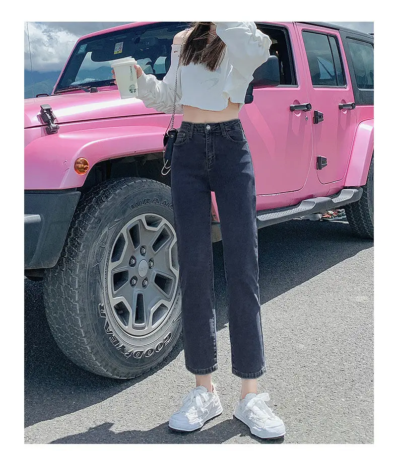 Korean Straight Jeans Women Spring 2022 Loose Slim Stretch — feature 7