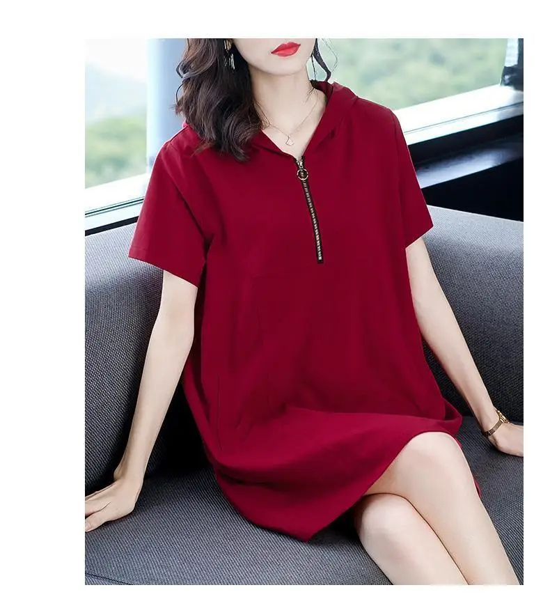 Women Navy Blue 2022 Summer Loose Slim Skirt Dress — feature 13