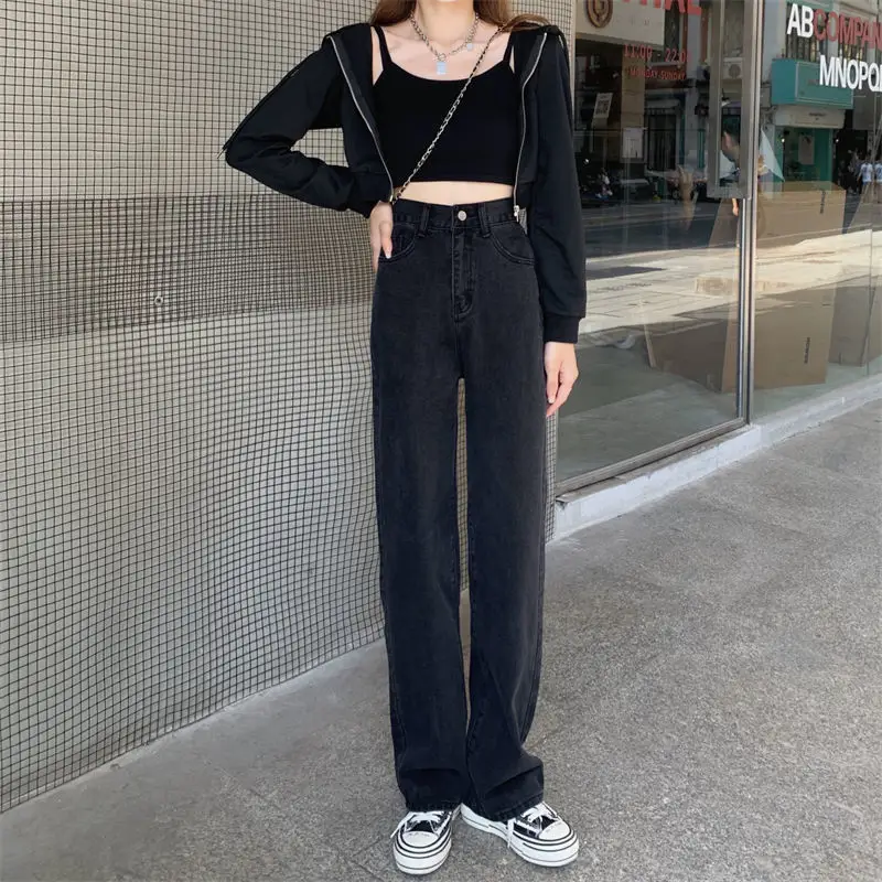 Women Wide Leg Jeans Spring 2022 Loose Slim Fit — feature 3