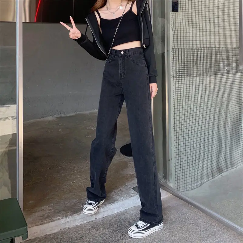 Women Wide Leg Jeans Spring 2022 Loose Slim Fit - Image 2