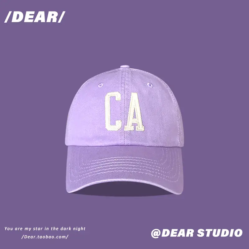 Purple Japanese Style Cap for Girls Boys Spring Summer