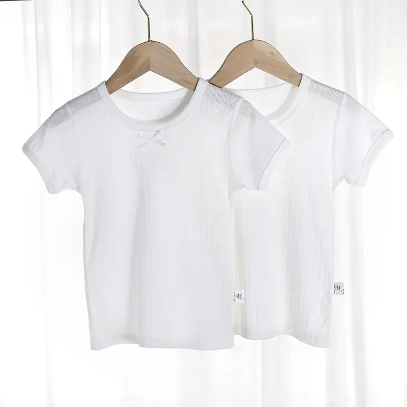 Cotton Short Sleeve Baby Shirt Pink Yellow - Image 3
