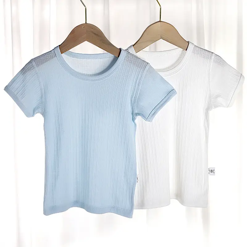 Cotton Short Sleeve Baby Shirt Pink Yellow - Image 4
