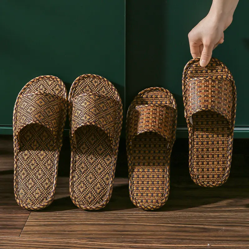 Bamboo Rattan Open Toe Sandals for Men Women