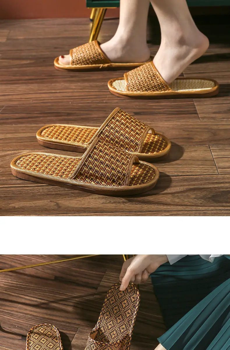 Bamboo Rattan Open Toe Sandals for Men Women — feature 11