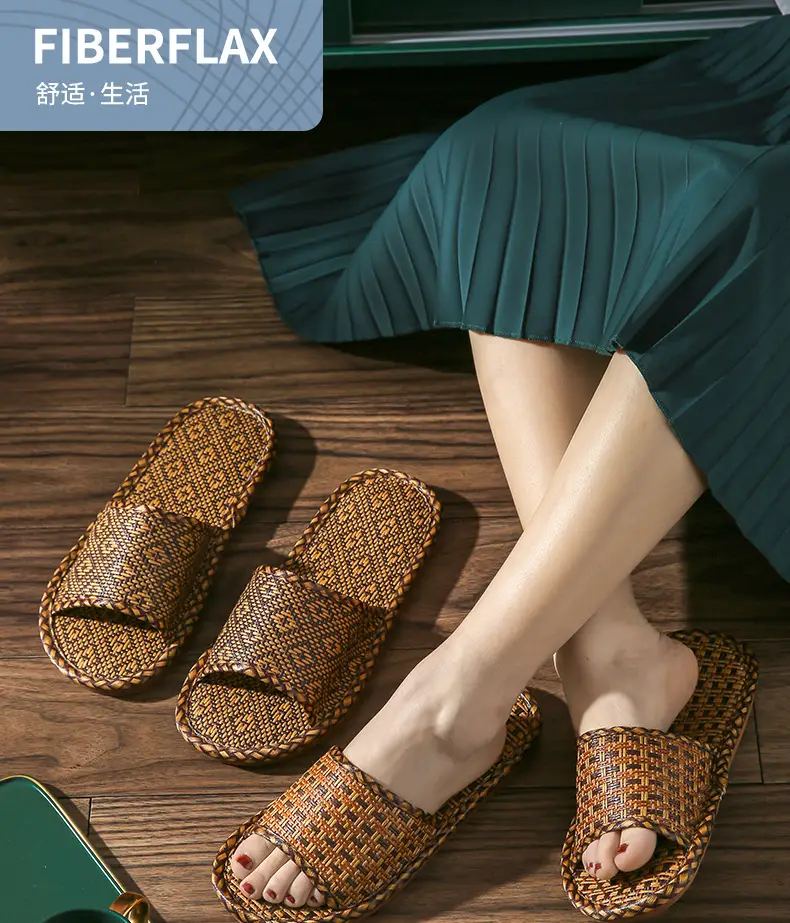 Bamboo Rattan Open Toe Sandals for Men Women — feature 2