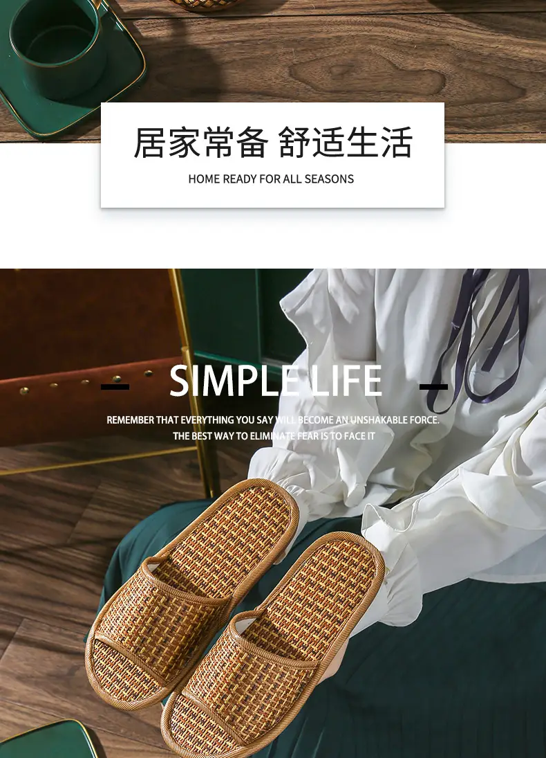 Bamboo Rattan Open Toe Sandals for Men Women — feature 3