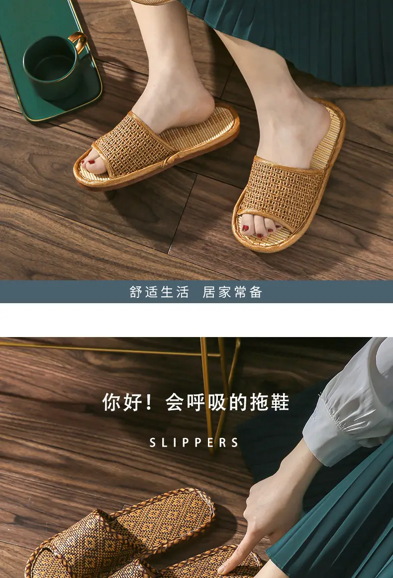 Bamboo Rattan Open Toe Sandals for Men Women — feature 4