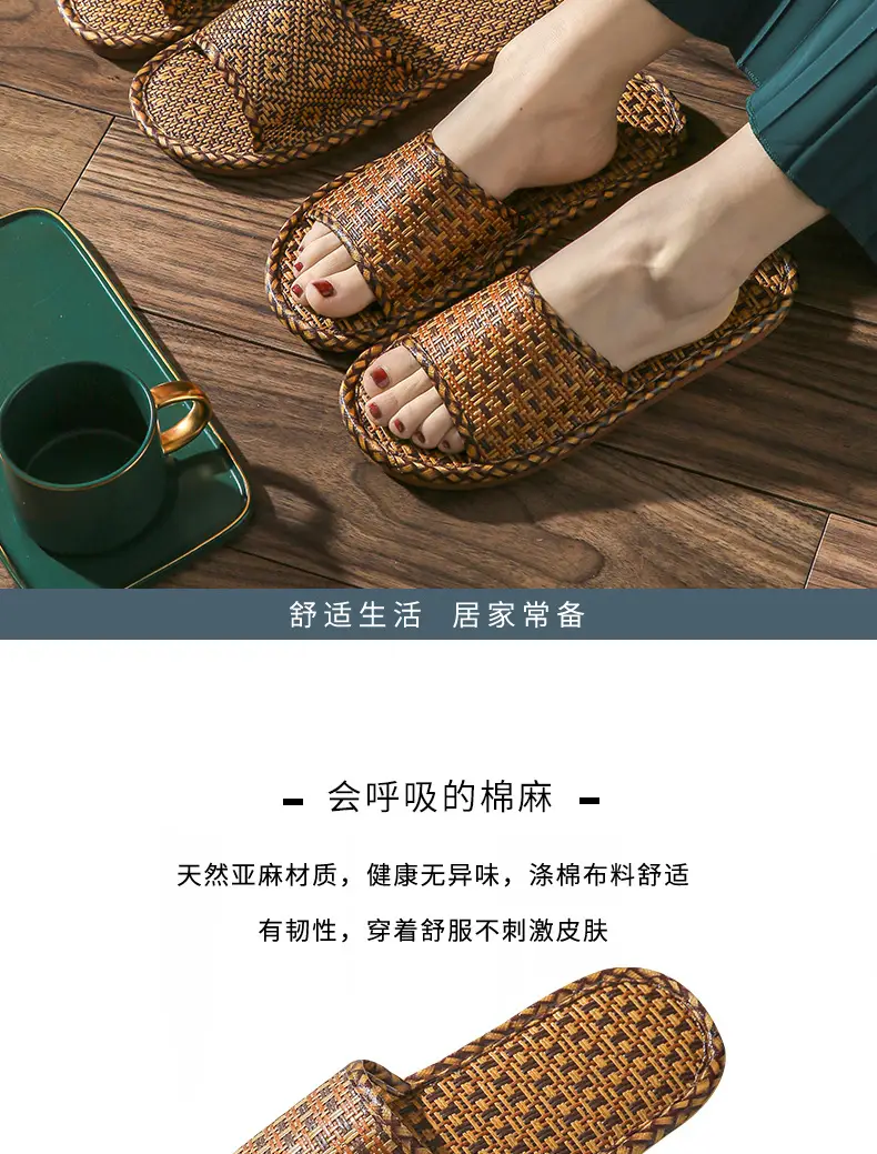 Bamboo Rattan Open Toe Sandals for Men Women — feature 5