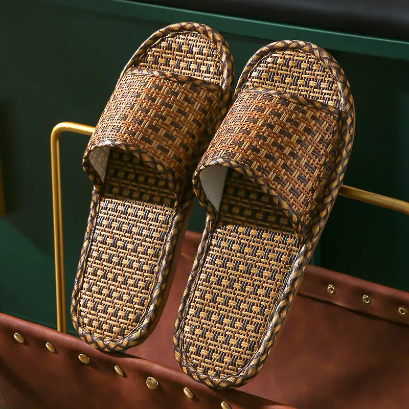 Bamboo Rattan Open Toe Sandals for Men Women