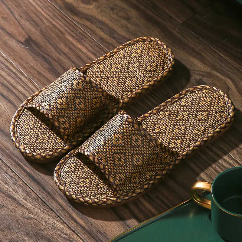 Bamboo Rattan Open Toe Sandals for Men Women