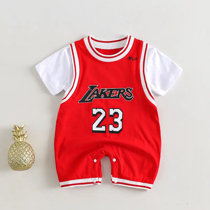 Baby Lakers 23 Red Jersey Shorts Set - Image 5